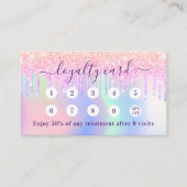 Rosa holograpische lila Tropfen qu Code Business Treuekarte (Vorderseite)