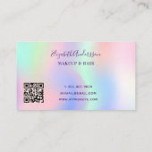 Rosa holograpischer lila Glitzer qr Treuekarte (Rückseite)