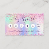 Rosa holograpischer lila Glitzer qr Treuekarte (Vorderseite)