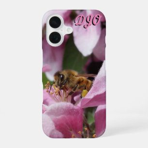 Rosa Holzapfel mit Biene und Ihren Initialen iPhone 16 Hülle