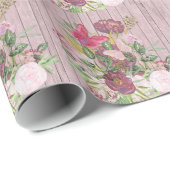 Rosa hölzerne Effekt-lila Geschenkpapier (Rolleneckpunkt)
