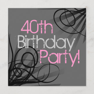 Rosa Holzkohleschraub Schwarze Einladungen