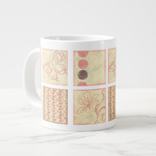 Rosa Holzschnitte von Chariklia Zarria Jumbo-Tasse