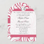 Rosa Honeysuckle Funky Wirbel Wedites Einladungen (Vorne/Hinten)