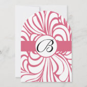 Rosa Honeysuckle Funky Wirbel Wedites Einladungen (Rückseite)