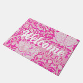 Rosa Honeysuckle Willkommen Fußmatte (Schrägansicht)