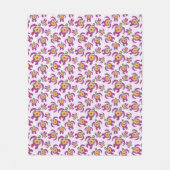 Rosa Honu Turtles Hibiskus Blume Fleecedecke (Vorderseite)