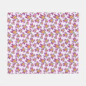 Rosa Honu Turtles Hibiskus Blume Fleecedecke (Vorderseite (Horizontal))
