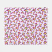 Rosa Honu Turtles Hibiskus Blume Fleecedecke (Vorderseite (Horizontal))