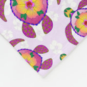 Rosa Honu Turtles Hibiskus Blume Fleecedecke (Ecke)