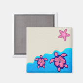 Rosa Honu Turtles Magnet (Vorderseite/Rückseite)