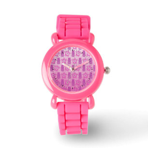 Rosa Honu und Tiki Maske Armbanduhr
