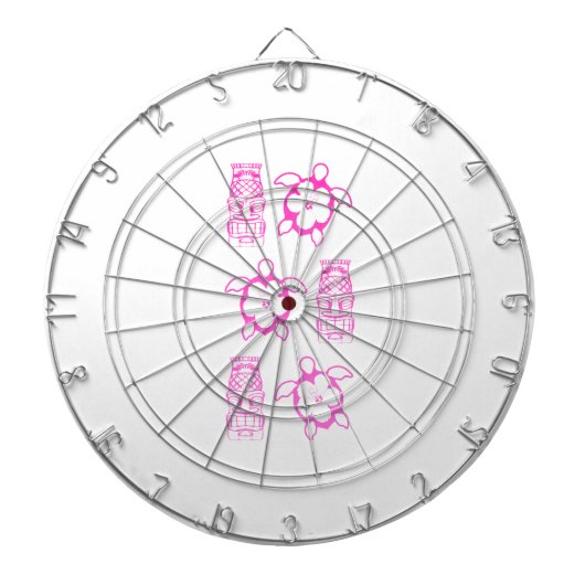 Rosa Honu und Tiki Maske Dartscheibe (vorne)