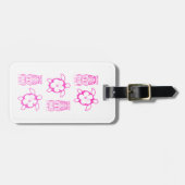 Rosa Honu und Tiki Maske Gepäckanhänger (Vorderseite horizontal)