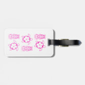 Rosa Honu und Tiki Maske Gepäckanhänger (Rückseite horizontal)