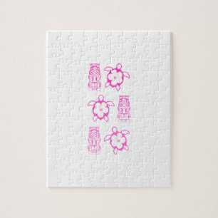 Rosa Honu und Tiki Maske Puzzle