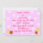 Rosa Hoot Owl Geburtstagsparty Einladung (Rückseite)