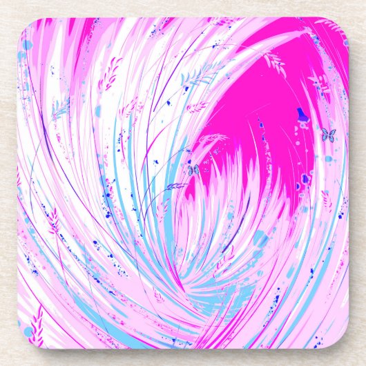 rosa Horizont Getränkeuntersetzer (Vorderseite)