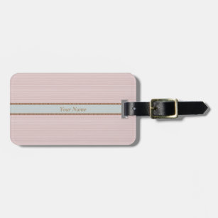 Rosa horizontale Pastellstreifen personalisiert Gepäckanhänger