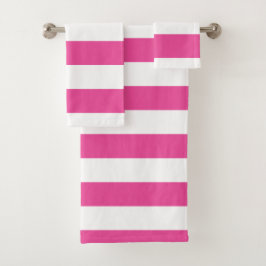 Rosa horizontale Streifen Badhandtuch Set