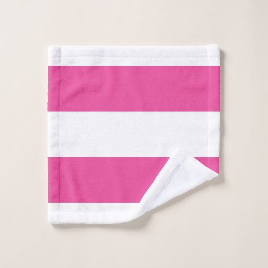 Rosa horizontale Streifen Badhandtuch Set (Waschlappen)