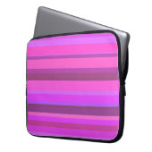 Rosa horizontale Streifen Laptopschutzhülle (Vorderseite Links)