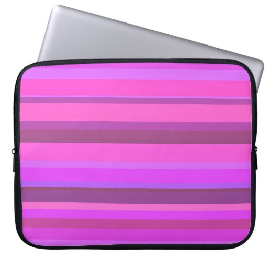Rosa horizontale Streifen Laptopschutzhülle (Vorderseite)