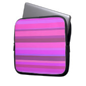 Rosa horizontale Streifen Laptopschutzhülle (Vorderseite Links)