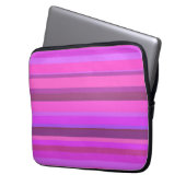 Rosa horizontale Streifen Laptopschutzhülle (Vorderseite Links)
