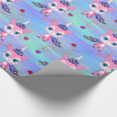 Rosa Hörner und Herz Geschenkpapier (Ecke)