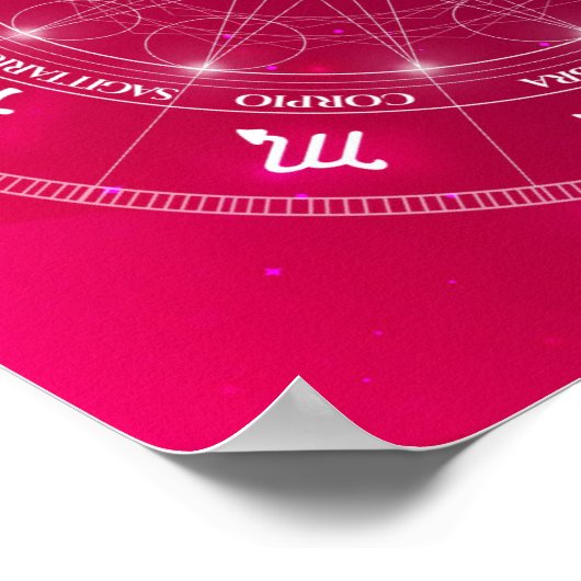 Rosa Horoskop Astrologie Raddiagramm Poster (Ecke)