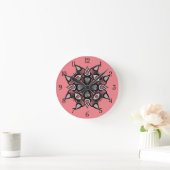 Rosa Horror Kunst Kreation Runde Wanduhr (Zuhause)