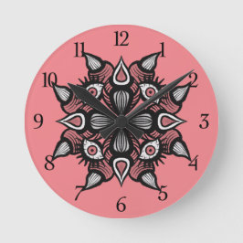 Rosa Horror Kunst Kreation Runde Wanduhr