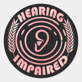 Rosa - Hörstörungen Runder Aufkleber