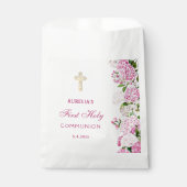 Rosa Hortensie Erste Kommunion Geschenktütchen (Vorderseite)