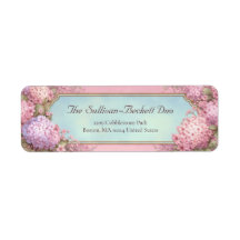 Rosa Hortensie Gold-Filigran Himmelblau