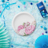 Rosa Hortensie Pappteller (Party)