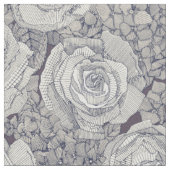 rosa Hortensie Perle Navy Pflaume Stoff (Nahaufnahme)