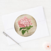 Rosa Hortensie Runder Aufkleber (Umschlag)