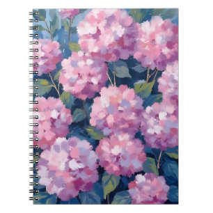 Rosa Hortensien Aquarell Notizblock