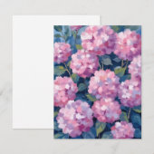 Rosa Hortensien Blumen Dankeskarte (Vorne/Hinten)