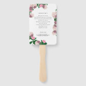 Rosa Hortensien-Blumen-Grün-Hochzeitsprogramm Fächer (Rückseite)