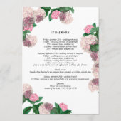 Rosa Hortensien-Blumen-Grün-Hochzeitsprogramm Programm (Rückseite)