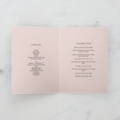 Rosa Hortensien-Blumen-Hochzeits-Programm Programm (Innenseite)