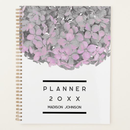 Rosa Hortensien Blüten Personalized Planer (Vorderseite)
