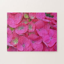 Rosa Hortensien-Blütenblatt-Gartenpuzzle
