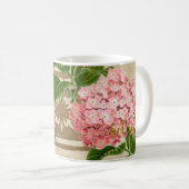 Rosa Hortensien-Cluster Kaffeetasse (VorderseiteRechts)