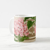 Rosa Hortensien-Cluster Kaffeetasse (Vorderseite Links)