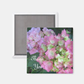 Rosa Hortensien Danke Magnet (Vorderseite/Rückseite)