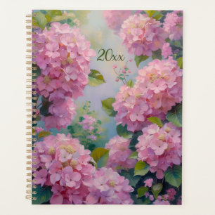 Rosa Hortensien Floral Spiralgebundenes Planbuch F Planer